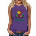 thumbnail image 1 of Débardeur pour Femmes Mode Décontractée Blouses Imprimées Baseball Col Rond T-Shirt Sans Manches, 1 of 4
