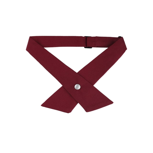INSPIRE CHIC Nœud Papillon Unisexe d'Uniforme Scolaire Uni à Boutons Réglables à Croisillons Rouge Vin Taille Unique