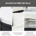 thumbnail image 4 of Outsunny 4 Pieces Rattan Daybed with Canopy, Cushions, Cream White, 4 of 10