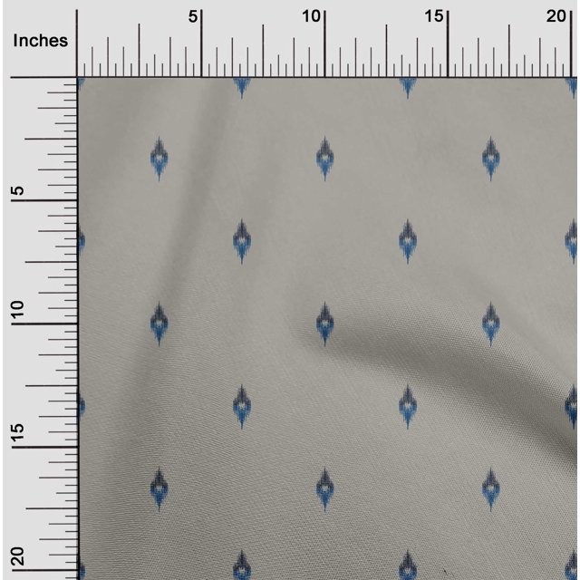 oneOone Silk Tabby Fabric Small Motif Ikat Print Fabric By The Yard 42 Inch Wide