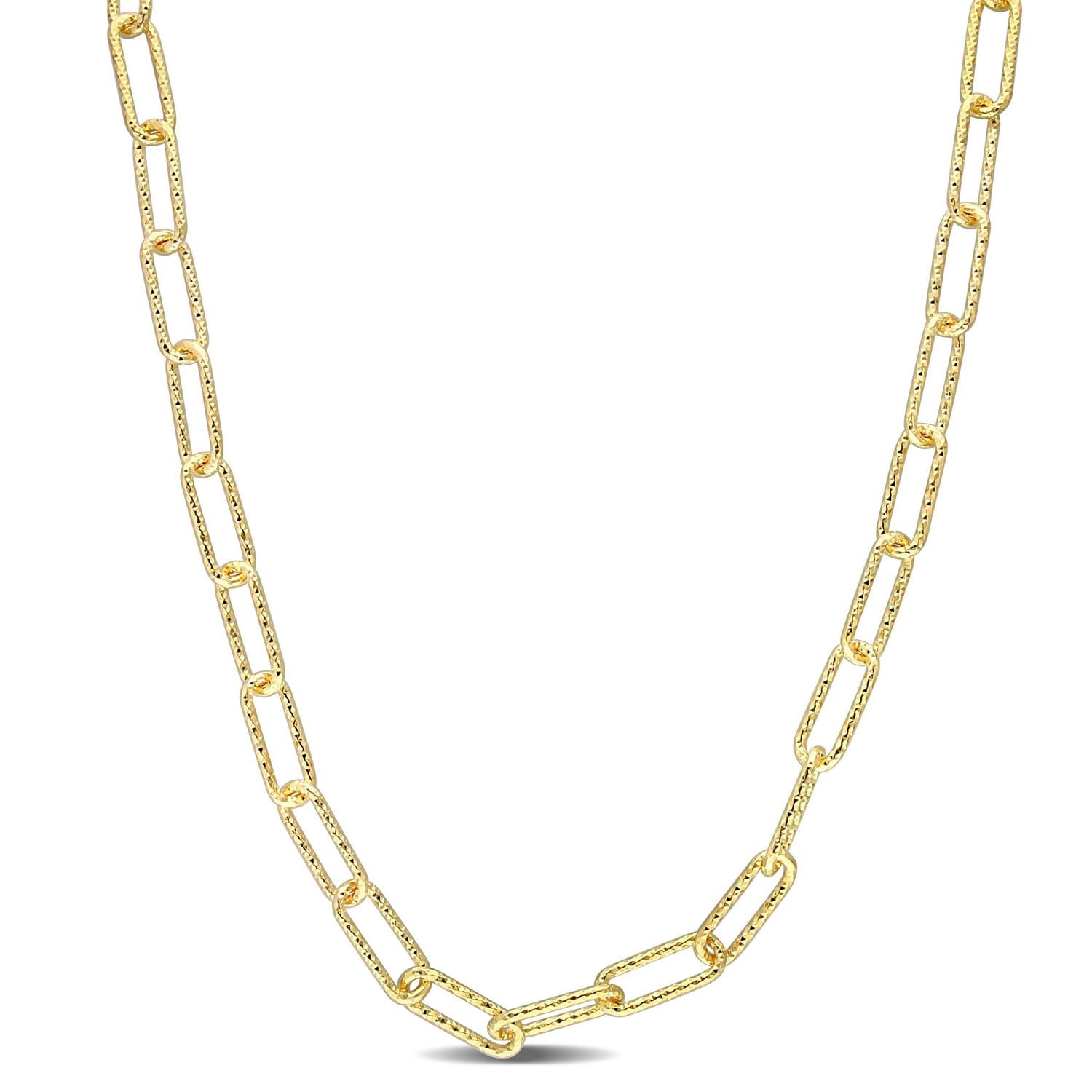 Collier trombone de Miabella en argent sterling plaqué or jaune 18K