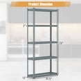 thumbnail image 3 of Costway 4 PCS 5-Tier Heavy Duty Storage Shelf Storage Utility Rack Shelf with Anti-tipping Device Grey, 3 of 10