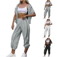 thumbnail image 2 of UPPADA Fall Outfits Two Piece,Women Two Piece Fall Outfits 2 Pc Oversized Outfits Fleece Zip up Hoodie Matching Drawstring Joggers Tracksuit Sets with Pockets Gray,XL, 2 of 6