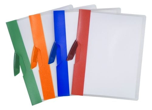 Storex Couverture de Rapport avec fermeture à Pince basculante /Claire -Bande colorée (14 unités /paquet)