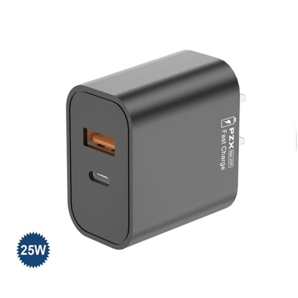 USB C Wall Charger,SuperShield 25W Dual Port PD Fast Charger Adapter Block for iPhone 14 13 12 11 Pro Max 13 Mini iPad SE,Super Fast Type C Charger for Samsung Galaxy S23 S22 S21 Pixel 7 8 - Black