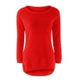 thumbnail image 4 of Yuyuzo Women Sweaters Fuzzy Fleece Tops Long Sleeve Tops Crewneck Pullover Tops Basic Plus Size Blouses, 4 of 5