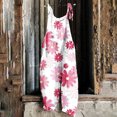 thumbnail image 2 of Pisexur Femmes Summer Casual Combinaisons Dressy Hawaii Imprimé Manches Spaghetti Sangle Réglable Shorts Amples Combinaison avec Poches, 2 of 5