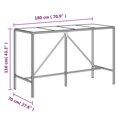 thumbnail image 4 of vidaXL Bar Table with Glass Top Black 180x70x110 cm Poly Rattan, 4 of 4