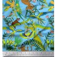 thumbnail image 1 of Soimoi Cotton Poplin Fabric Branches,Parrot & Leopard Jungle Decor Fabric Printed Yard 42 Inch Wide, 1 of 3