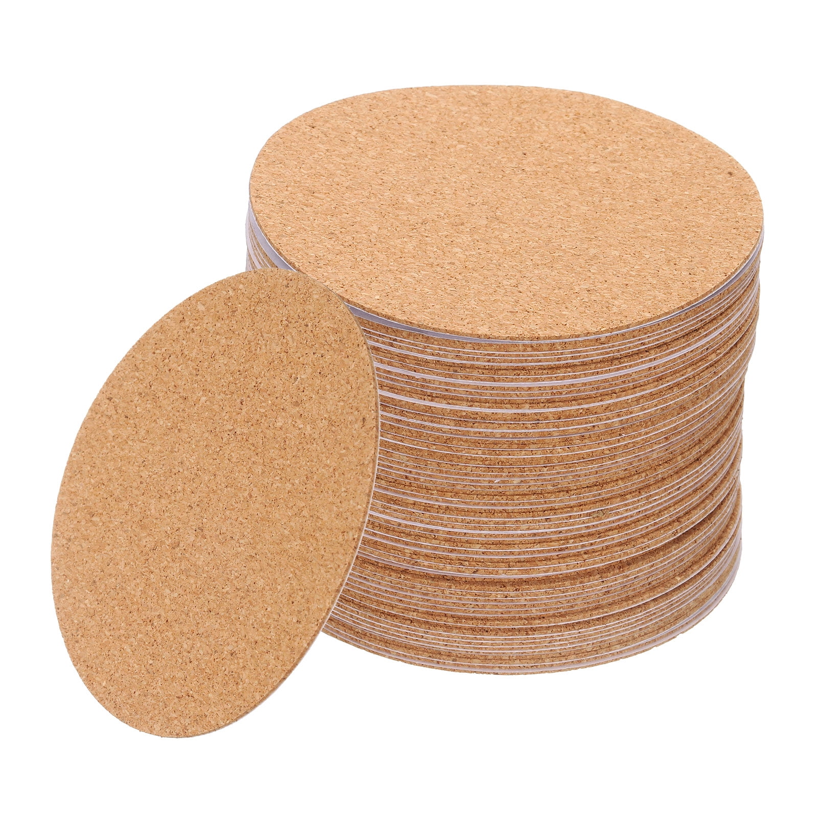 60pcs Cork Coasters for Drink, 3.5 Inch Round Drink Coaster Absorbent Coffee Coaster