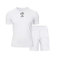 thumbnail image 5 of JDQJBZ Mens 2 Piece Loungewear Set Breathable V Neck Short Sleeve Shirt and Elastic Shorts, 5 of 5