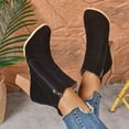 thumbnail image 4 of Womens Dress Ankle Booties Short Boots for Ladies Winter Fall Suede Pointed Toe Stacked High Heels Shoes, 4 of 7