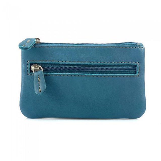 Italian Artisan 28-293-Azure Francesco Multicolor Nappa Calfskin Leather Key Case, Azure - Small