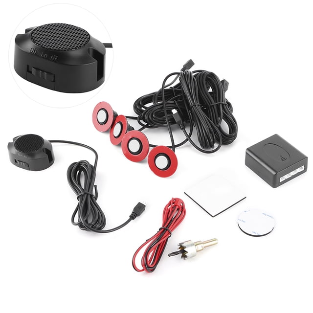 Reverse Radar Kit, 16.5mm Car BuiltIn Backup Radar Sensor Reversing Assistance with Audio Buzzer Auxiliary Kit