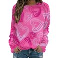 thumbnail image 2 of Qertyioot Sweat-shirt Valentine pour les Femmes, Mode Femme Manches Longues Col Rond Impression Blouse en Vrac Tops, 2 of 4