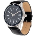 thumbnail image 3 of Men's Black Leather Watch & Bracelet Set, 3 of 3