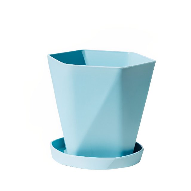 facefd Flowerpot Gardening Base Container Garden Ornament Multiple Colors Plant Planter Practical Portable Fashionable White Blue