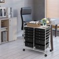 thumbnail image 2 of Patiojoy 12-Drawers Rolling Storage Cart with Organizer Top Black, 2 of 9
