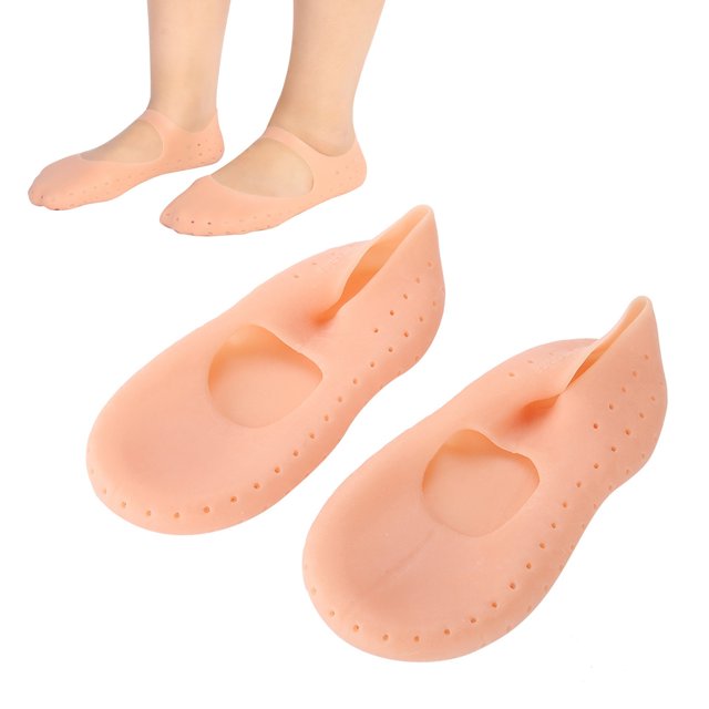 Silicone Socks, Foot Protector Foot 1 Pair Silicone Socks Foot Anti Cracking Protector Foot Care Tool Prevention Socks M