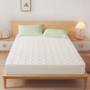 Wuztai Fitted Sheet Mattress Protector, Breathable Non-Slip Quilted Mattress Pad Cover, Super Soft Winter Warm Cotton Fitted Sheet for Bed Skin Care Hotel Dorm
