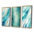 thumbnail image 3 of Designart "Turquoise Impressions Waves of Infinity VII" Abstract Painting Framed Wall Art Set Of 3 - Turquoise Modern Frame Gallery Set For Office Decor, 3 of 6