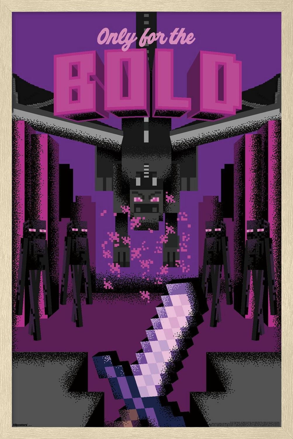 Minecraft: Discover - Only For The Bold Wall Poster, 14.725" x 22.375" Framed