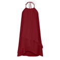 thumbnail image 3 of SMihono Robes Bohèmes d'Été pour Femmes Grande Taille Aguichant Mode Sans Manches Uni Col Rond Ample Robe Irrégulière pour Dames, 3 of 5