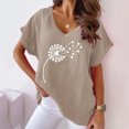 thumbnail image 2 of Birdeem Femme Été Aguichant Mode Imprimé Régulier Col en V Femme Manches Courtes Haut Blouse, 2 of 6