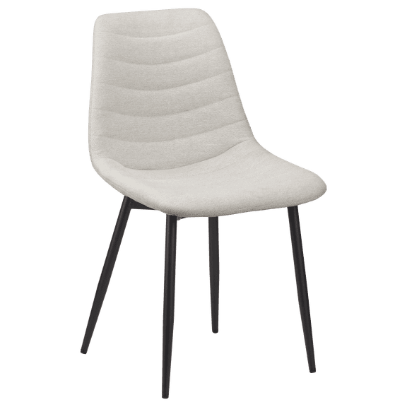 Chaise de salle à manger en tissu crème avec pattes en métal Bouclair