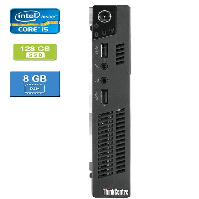 Remis à Neuf : LENOVO M72E TINY Intel Core i5-3470T 2,90 GHz, 8 Go, 128 Go SSD, Win 10 Home