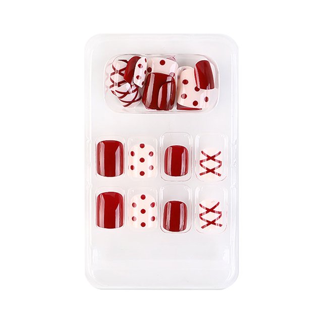 ziyahi False Nail Wearable Perfect Matching Simple to Wear No Irritating Odor Fake Fingernail Breathable Press Type Adjustable Paster Type 16 Type 22 F741 1Set