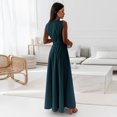 thumbnail image 5 of B91xZ Robes pour Femmes Mode Fendue Cuisse Bretelles Spaghetti Robe Midi Florale, Vert TG, 5 of 5