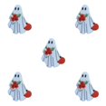 thumbnail image 3 of kurtrusly White Affordable Ghosts Enamel Pin Modern Minimalist Brooche Delicate Intricate Enamel Pin Punk D 5Set, 3 of 6