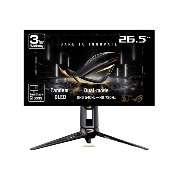 ASUS ROG Swift 27 Pouces (26,5 Pouces Visible) Double Mode QHD 1440P 540Hz Full HD 720Hz AMD FreeSync Premium Pro et G-SYNC compatible 0,02ms HDR500 OLED Moniteur d'Ordinateur de Jeu avec Hauteur Ajustable, Pivot