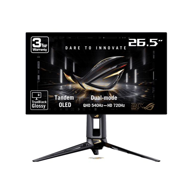 ASUS ROG Swift 27 inch (26.5" viewable) Dual Mode QHD 1440P 540Hz Full HD 720Hz AMD FreeSync Premium Pro & G-SYNC compatible 0.02ms HDR500 OLED Gaming Computer Monitor with Height Adjustable, Pivot