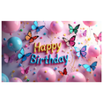 thumbnail image 2 of Colorful Butterfly Themed Happy Birthday Backdrop Banner Party Decorations Photography Props Birthday Party Supplies Decor Background, 2 of 3
