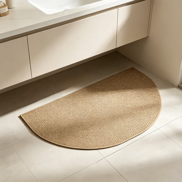 Imitation Sisal Half Round Door Mat Entrance Rug Dirt Trappings Antiskid Entryway Floor Indoor Outdoor Welcome 23.62x35.43in