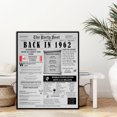thumbnail image 3 of The Party Post 62nd Birthday Party Decorations Poster Born in 1962, 3 of 5