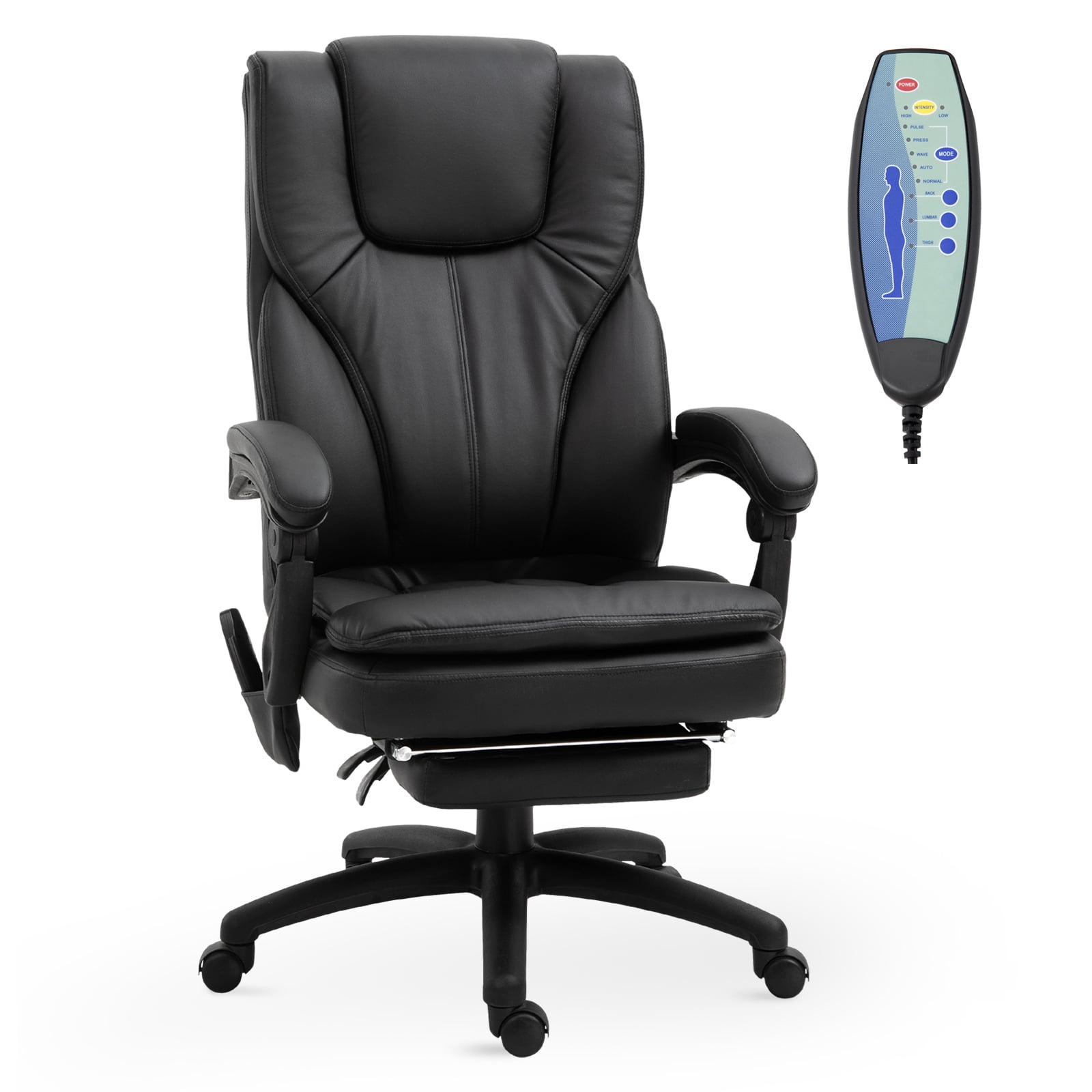 Vinsetto Office Chair  High Back with Footrest Height Adjustable Black