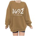 thumbnail image 1 of EGNMCR Chandails à Capuche pour Femmes, Chandails pour Femmes, Chandail d'Halloween Femmes Citrouille Café Chandails Graphiques Mignons Chandails d'Halloween Automne Chandail Col Rond Femmes Blouse, 1 of 6