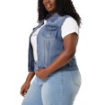 thumbnail image 4 of GRACE & GRANDEUR Veste Sans Manches en Denim Style Camionneur à Fermeture Éclair devant pour Femme Grande Taille, 4 of 6