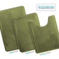 thumbnail image 3 of Clara Clark 3-Pack Bath Mat Set - Large, Small and Contour Bathroom Rug Set, Absorbent Memory Foam Bath Rugs, Non-Slip, Thick, Velvet Microfiber Bathrug, Plush Shower, Toilet Bathmats Carpet, Sage, 3 of 8