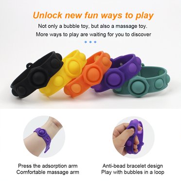 Jouet Dimple Anti-Stress Réglable à Bulles, Bracelet Pop Pop, Jouet Dimple en Silicone Lavable, Jouet Anti-Stress, Jaune