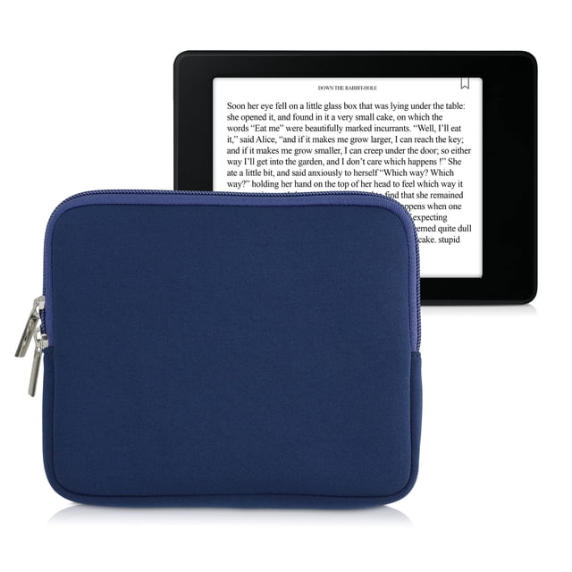 kwmobile Neoprene e-Reader Pouch Size 6 8-7"" eReader - Universal eBook Sleeve Case with Zipper - Dark Blue