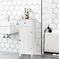 thumbnail image 2 of Costway Bathroom Floor Cabinet Wooden Storage Organizer Free-Standing w/ Drawer & Shelf, 2 of 10