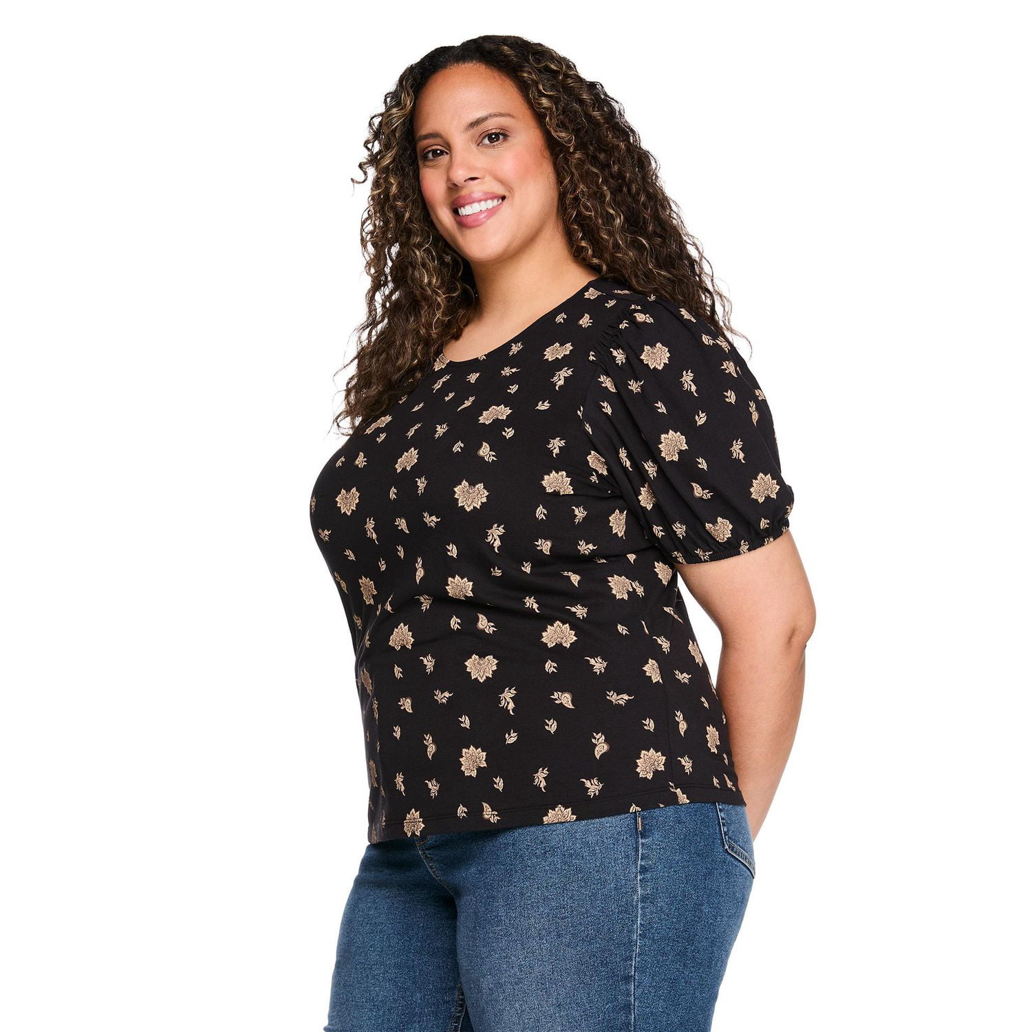 Lane Bryant Women's Plus Puff-Sleeve Top