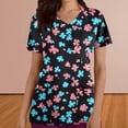 thumbnail image 2 of Pisexur Womens Scrub Tops Boasting Colorful Floral Prints Along With Short Sleeve Scrub Tops Suitable for Nursing Uniforms With Convenient Pockets, 2 of 4