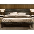thumbnail image 1 of Acacia Aurora Bed Frame with Headboard Solid Wood Platform Bed, King Size Bed Frame, Unique Design Contemporary Signature Wood Bed Compatible with All Mattresses, Non-Slip and Noise-Free, Mocha, 1 of 5
