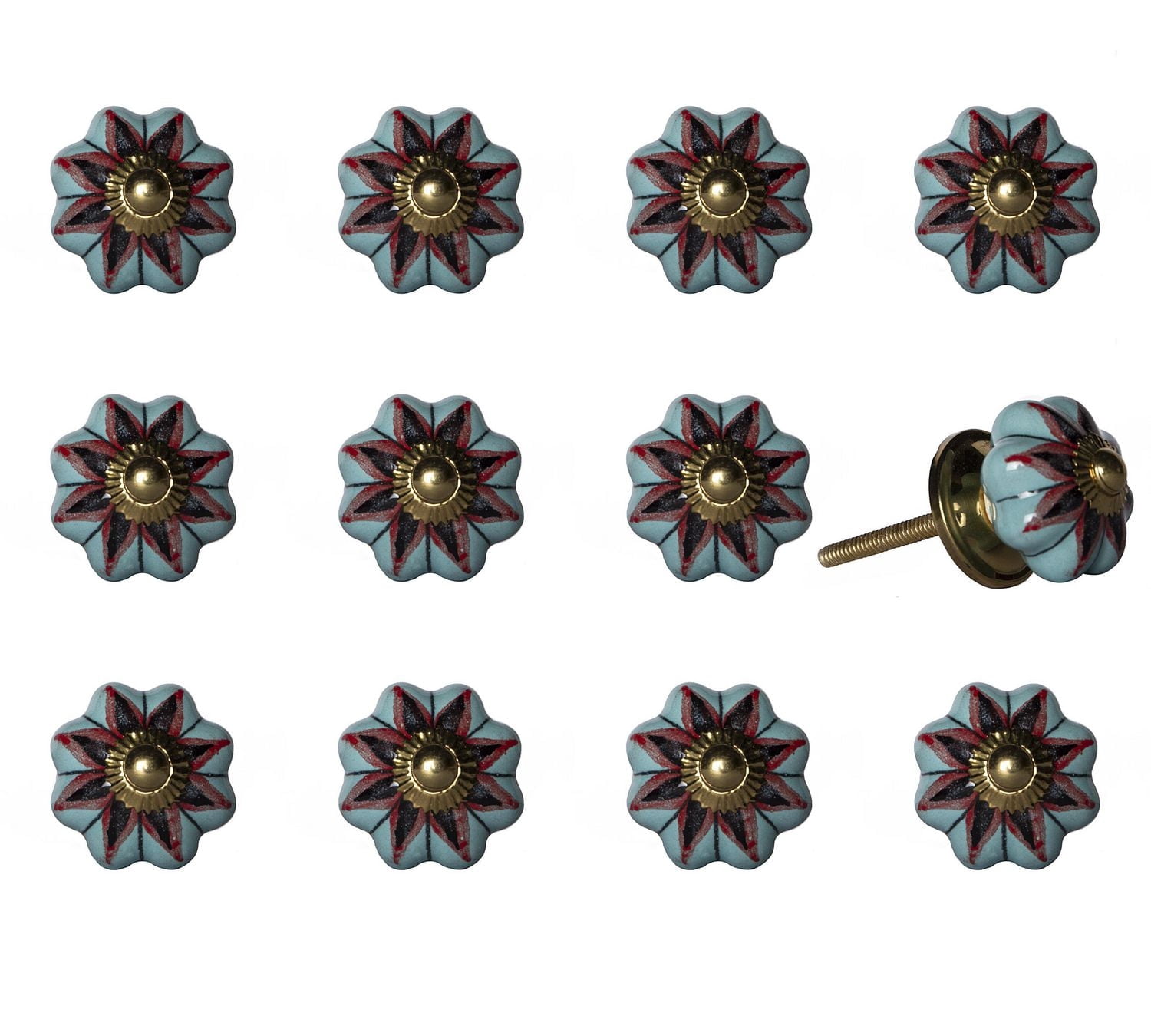 KNOB-IT VINTAGE HANDPAINTED CERAMIC KNOBS (12-Pack) K000005