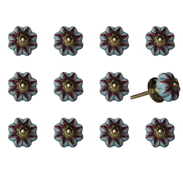 KNOB-IT VINTAGE HANDPAINTED CERAMIC KNOBS (12-Pack) K000005